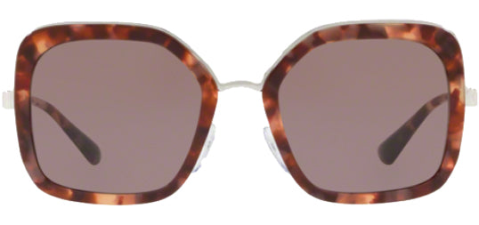 Prada Catwalk Women Pink Havana Square Butterfly Sunglasses PR57US-UE06X1 Purple Brown Lens 54mm