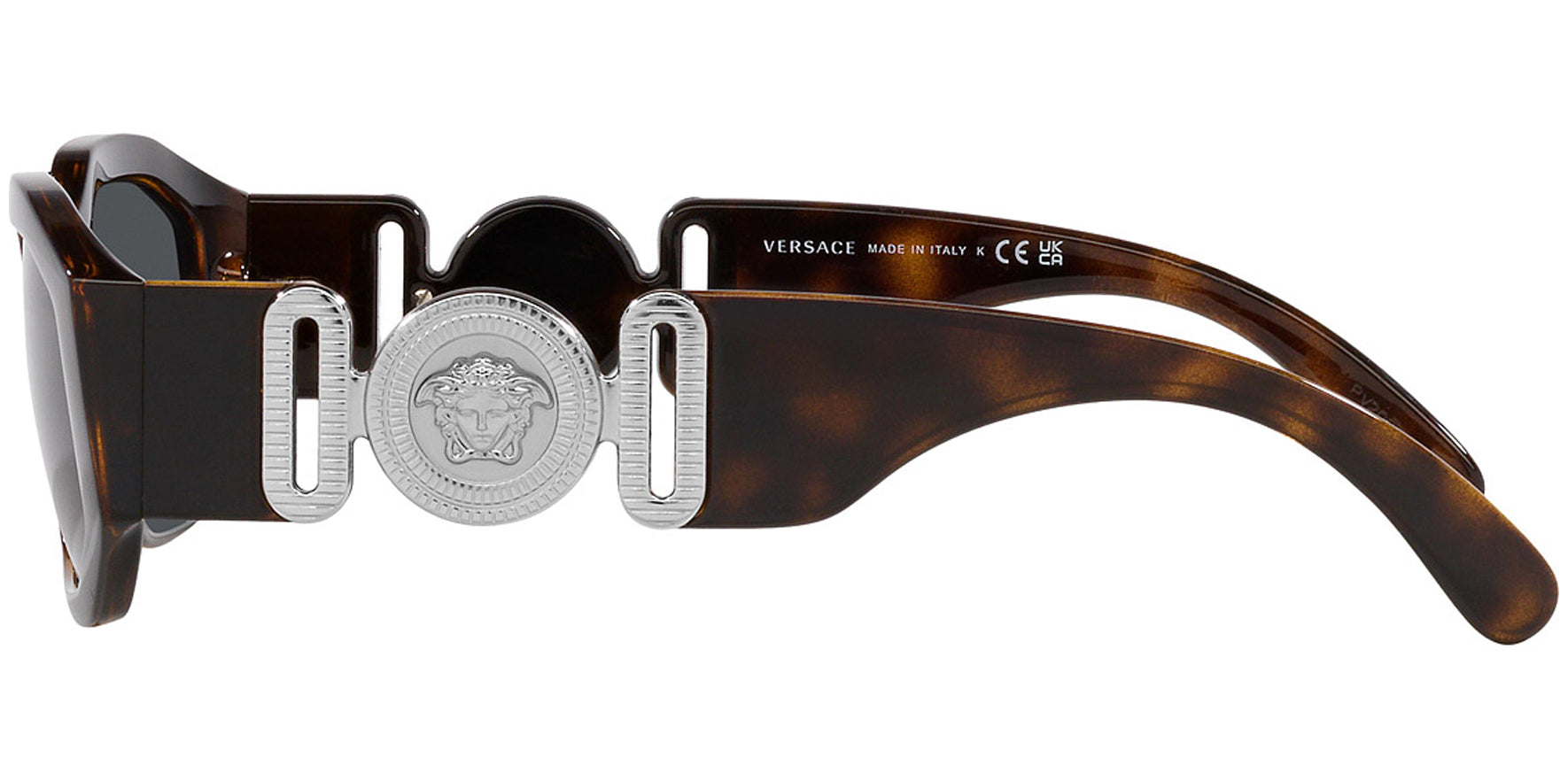 Versace Medusa Biggie Women Havana Geometric Sunglasses VE4361-542387 Dark Gray Lens 53mm