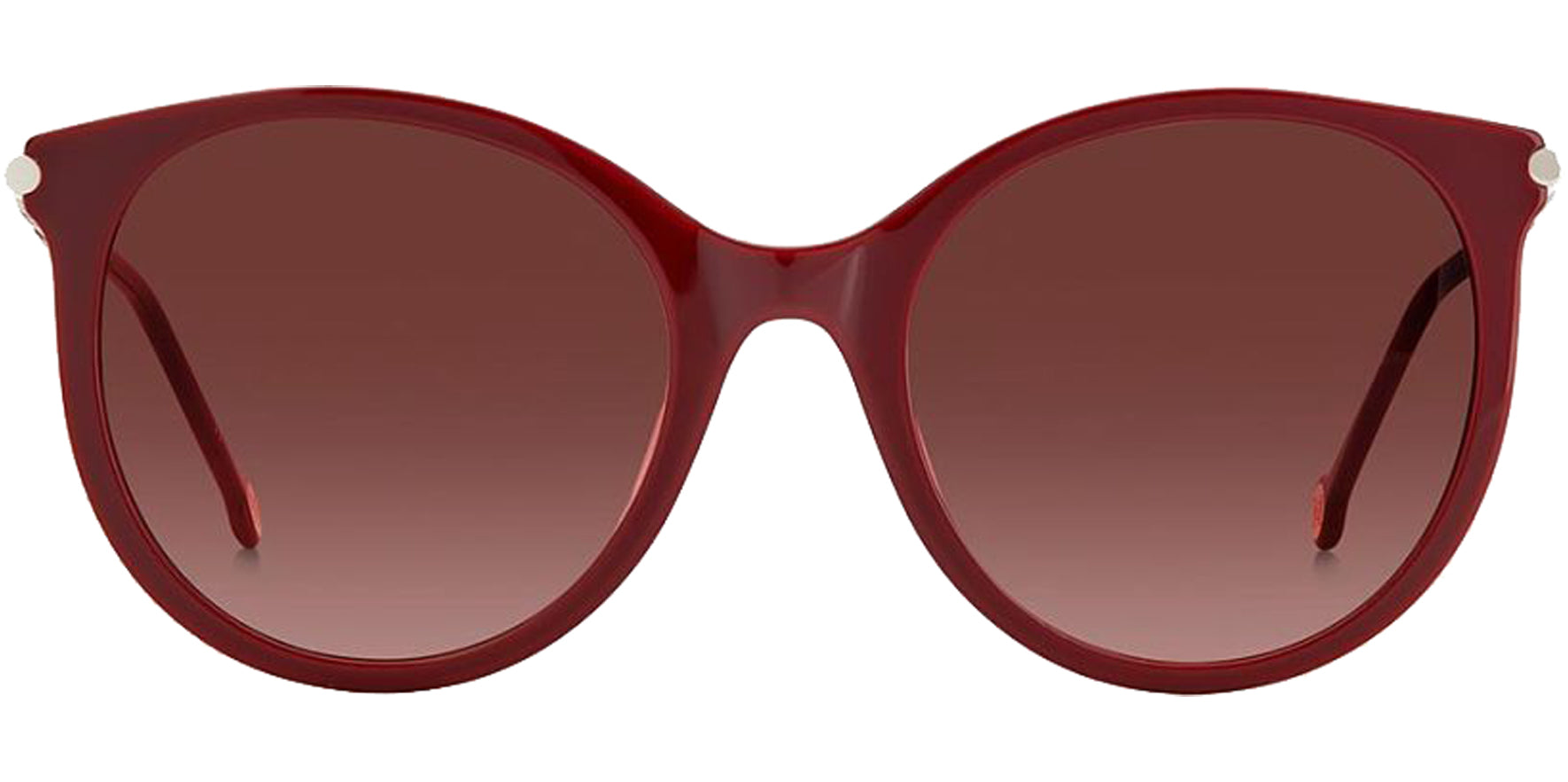 Carolina Herrera Women Burgundy Round Sunglasses CH0024S-0LHF-3X Pink Gradient Lens 55mm