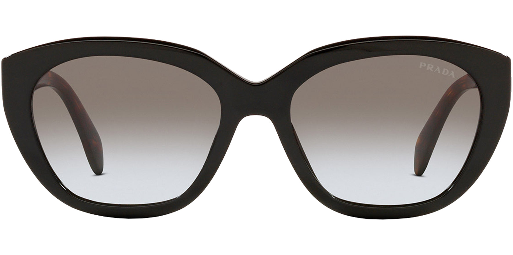 Prada Women Black Squared Cat Eye Sunglasses PR16XS-3890A7 Grey Gradient Lens 56mm