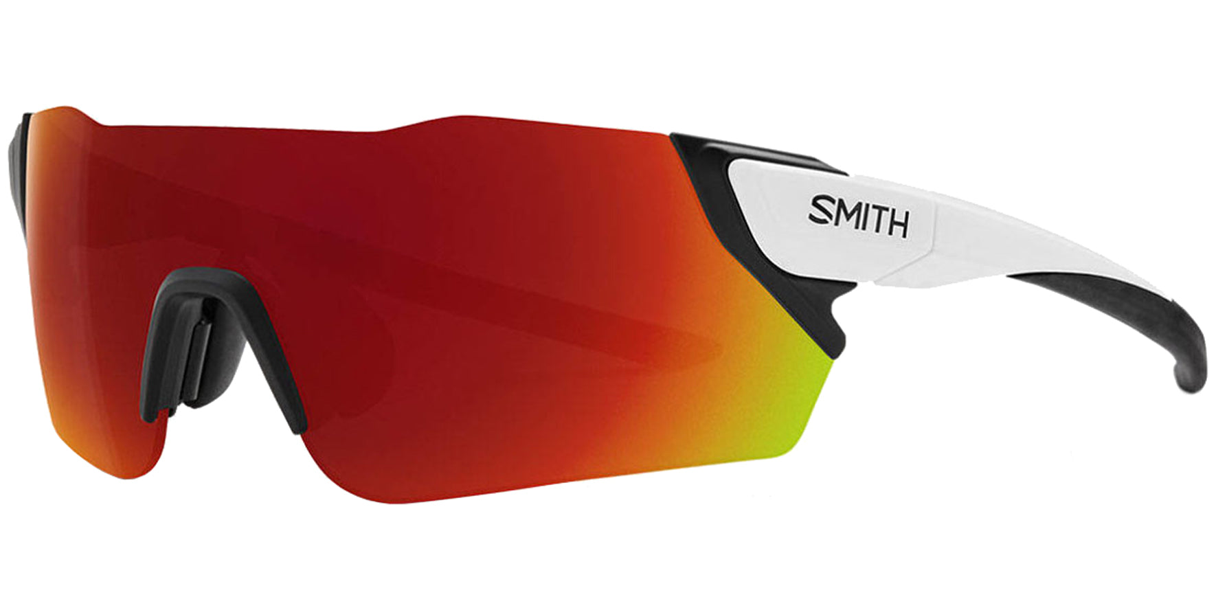 Smith Optics Attack ChromaPop Shield Sport White Crystal Gray Sunglasses ATTACK-6HT Red Multilayer Lens 99mm  w/ Bonus Lens