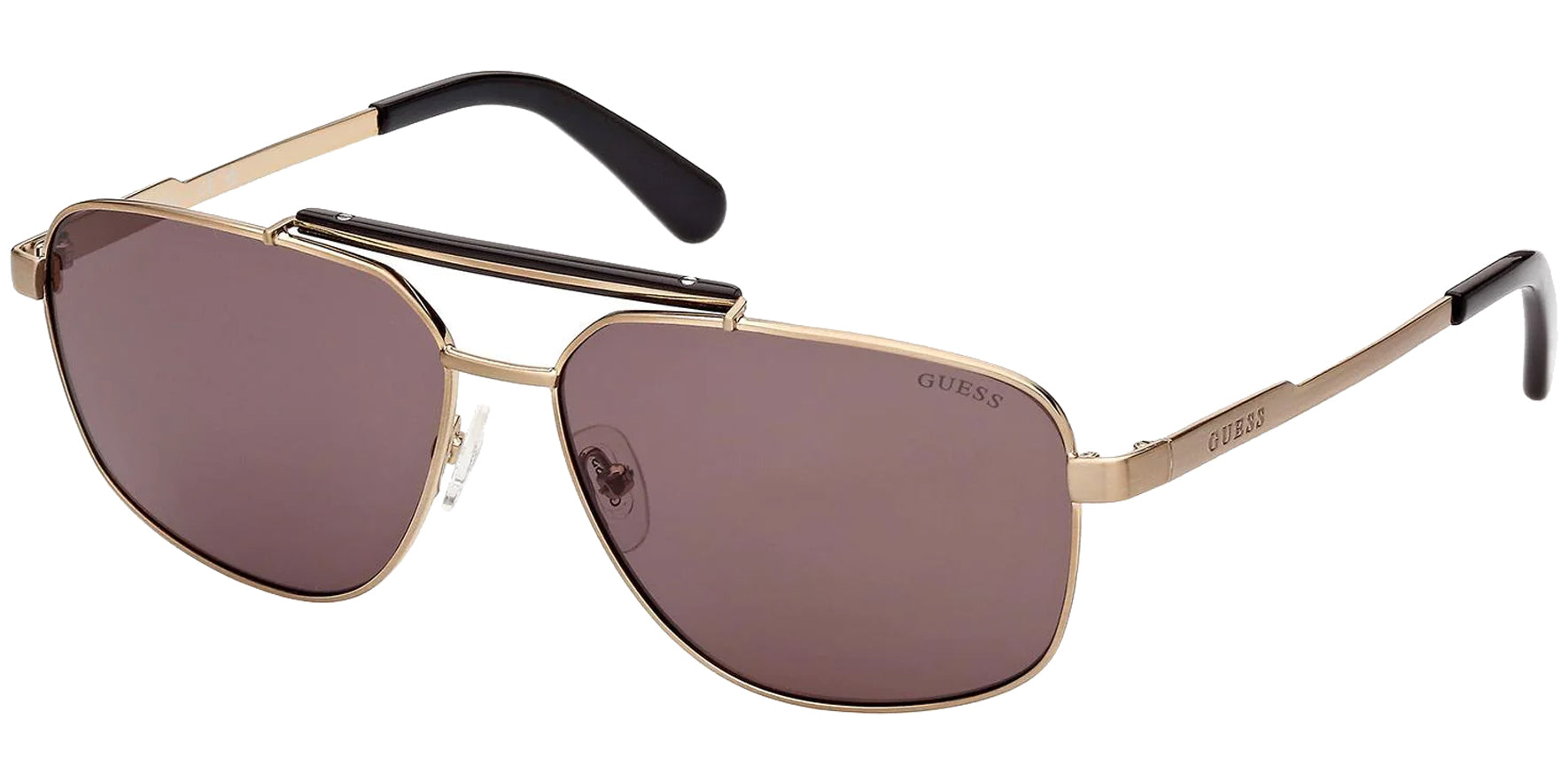 Guess Men Classic Gold-Tone Navigator Sunglasses GU00054-33A Smoke Lens 61mm