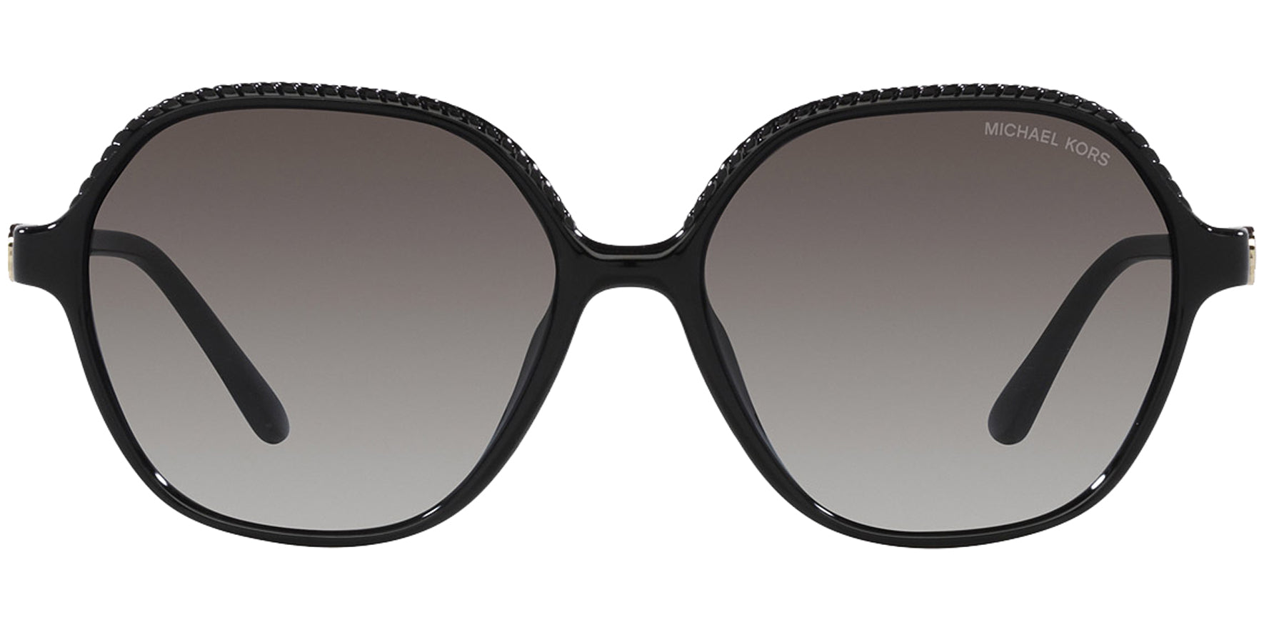 Michael Kors Bali Women Black Geometric Sunglasses w/ Braid Detail MK2186U-30058G Dark Gray Gradient Lens 58mm