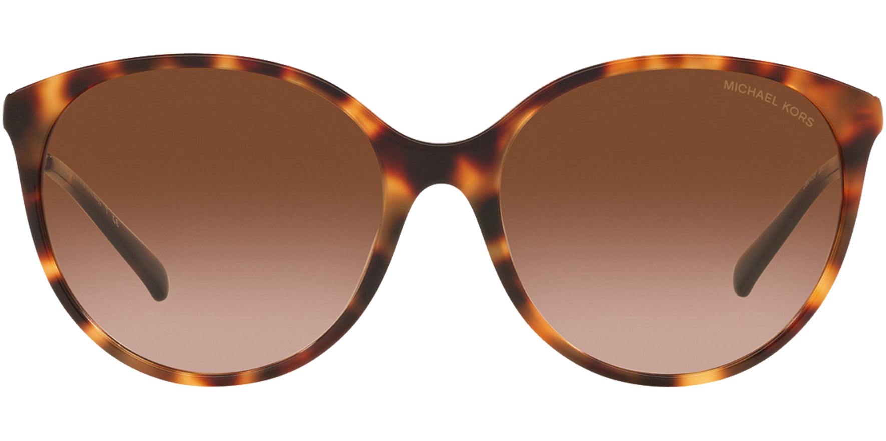 Michael Kors Cruz Bay Women Amber Tortoise Rounded Cat Eye Sunglasses MK2168F-39043B Brown Gradient Lens 57mm