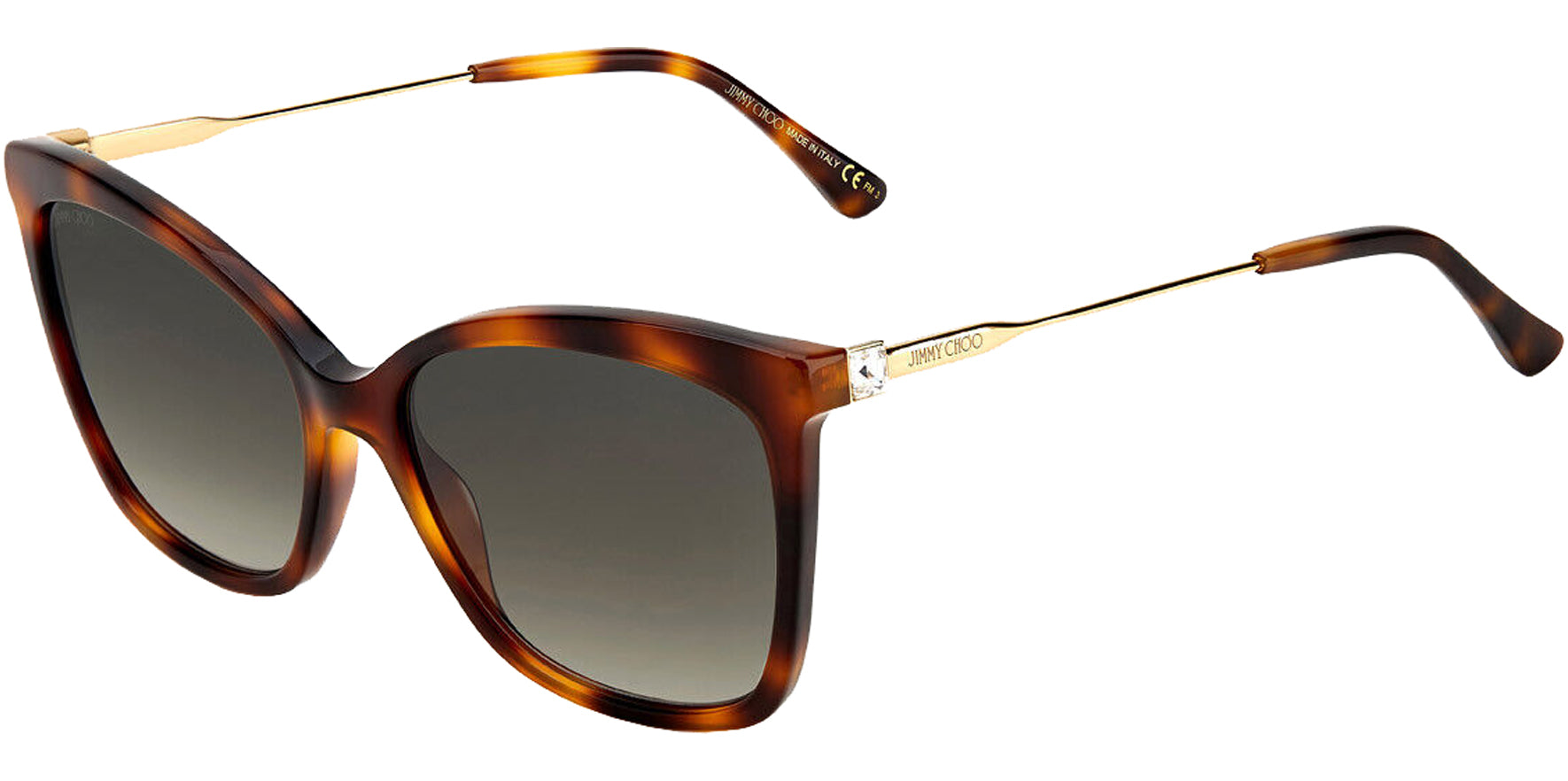 Jimmy Choo Maci Women Havana Cat Eye Sunglasses 0086-HA Brown Gradient Lens 55mm