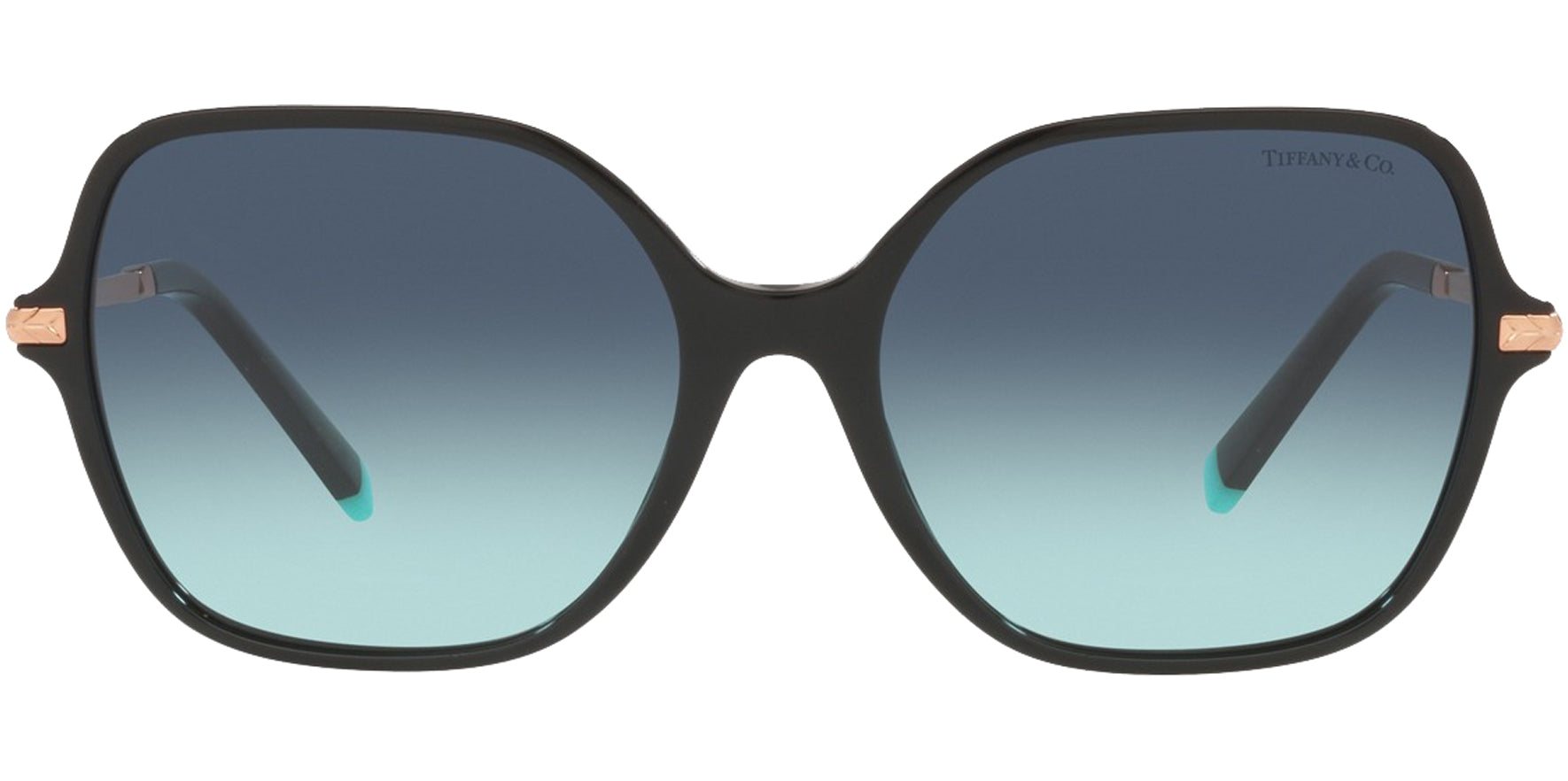 Tiffany & Co. Women Black Squared Butterfly Sunglasses TF4191-80019S Azure Blue Lens 57mm